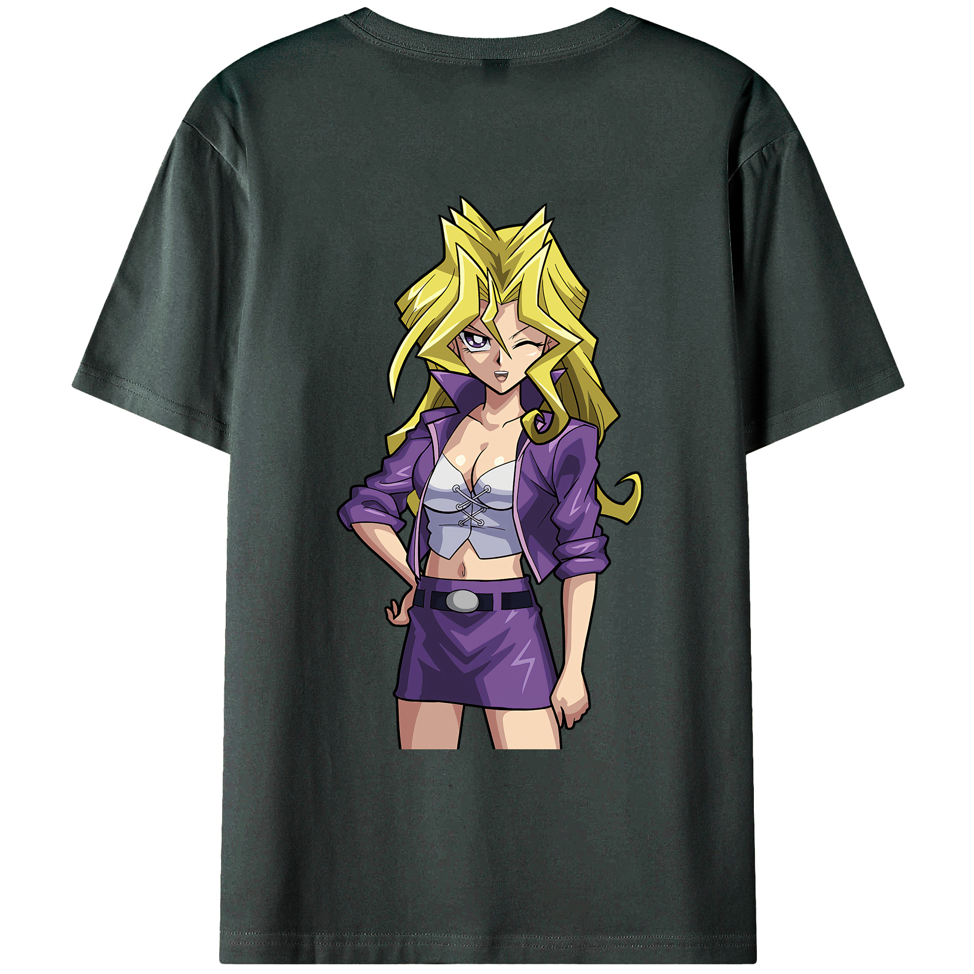 （画像用） 遊☆戯☆王 Yu-Gi-Oh! 綿100％ メンズ半袖Tシャツ（バックプリント） 通気性